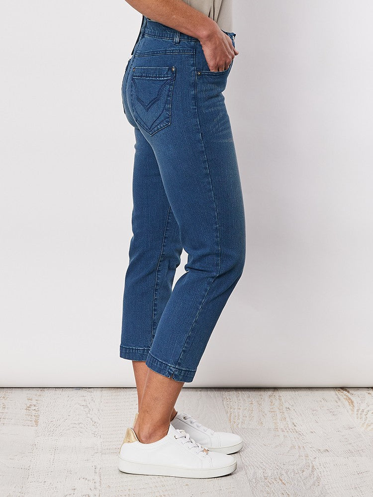 Miracle Crop Jean - Washed Denim