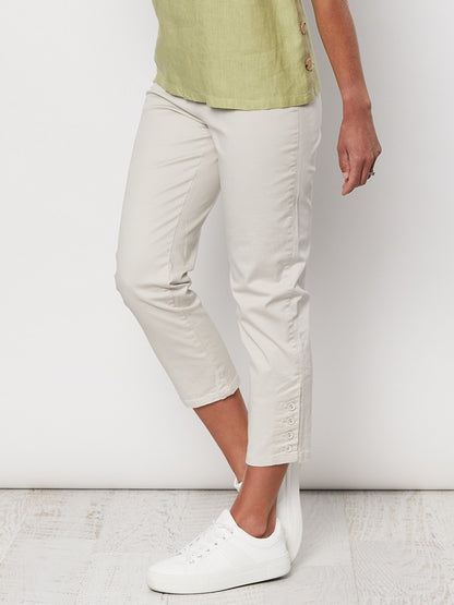 Stretch Twill Cropped Pant - Natural