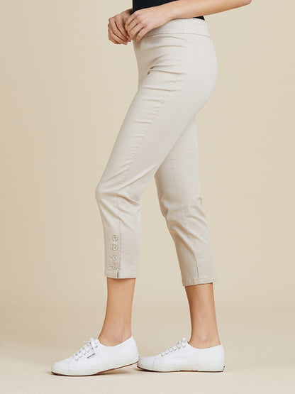 Stretch Twill Cropped Pant - Natural