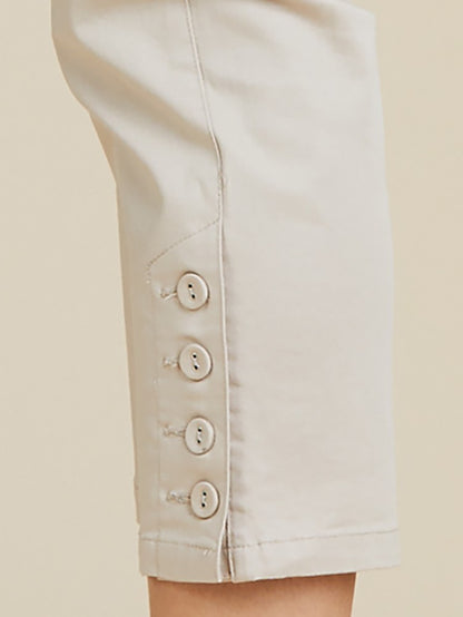Stretch Twill Cropped Pant - Natural