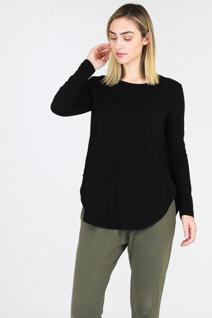 Scarlett Long Sleeve Tee Women Black | Lyn Rose Boutique