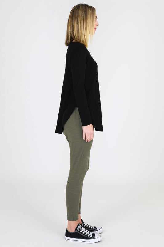 Scarlett Long Sleeve Tee Women Black | Lyn Rose Boutique