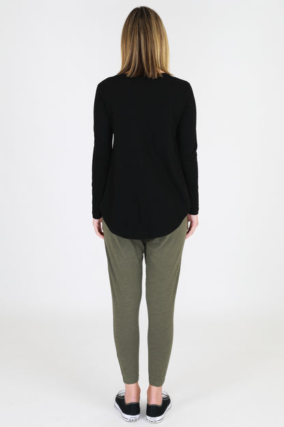 Scarlett Long Sleeve Tee Women Black | Lyn Rose Boutique