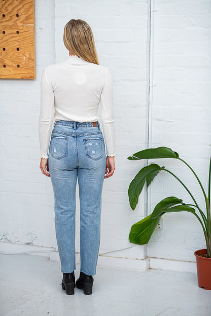 Straight Leg Washed Jean
