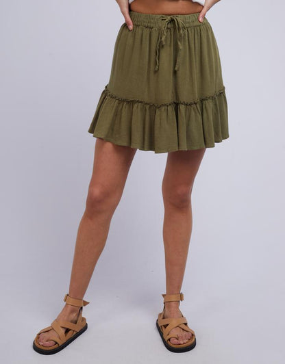 Savanna Washed Skirt - Khaki