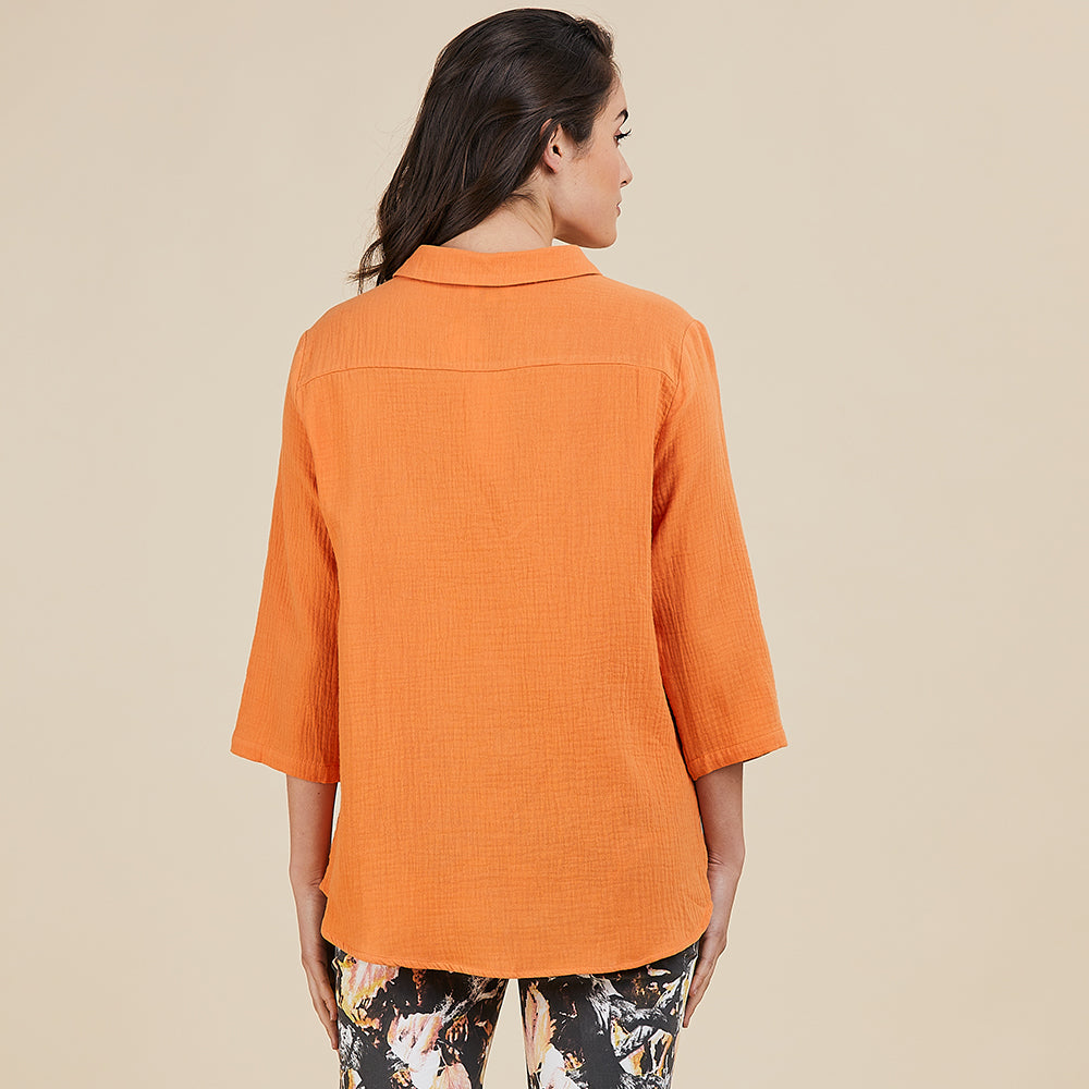 Textured shirt - Orange