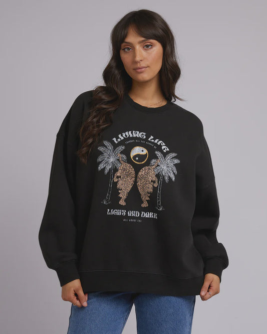 Living Life Standard Crew - Washed Black