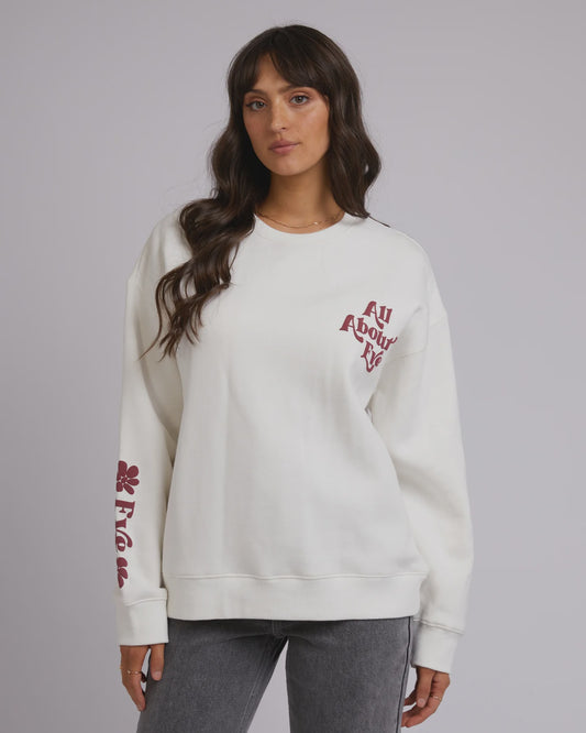 Julia Oversized Crew - Vintage White
