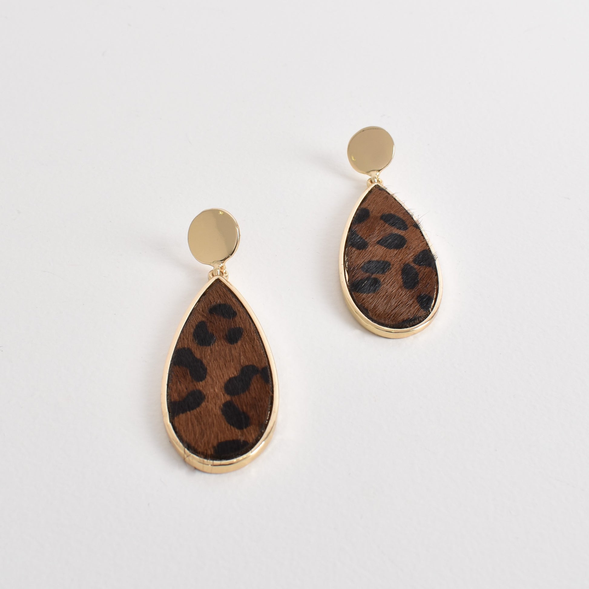 Hide Teardrop Metal Top Women Earrings | Lyn Rose Boutique