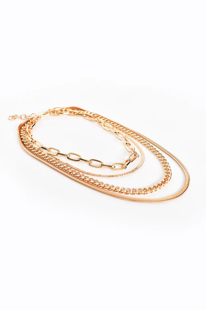 Layers Multi Chain Necklace - Gold