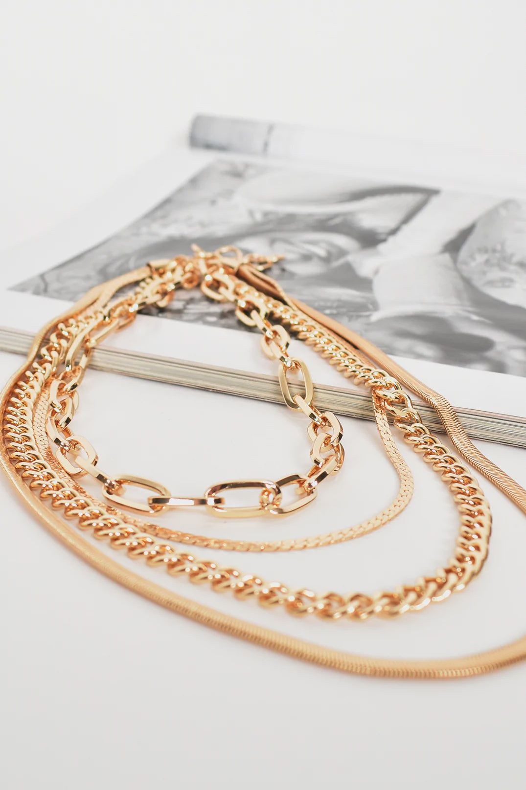 Layers Multi Chain Necklace - Gold
