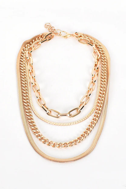 Layers Multi Chain Necklace - Gold