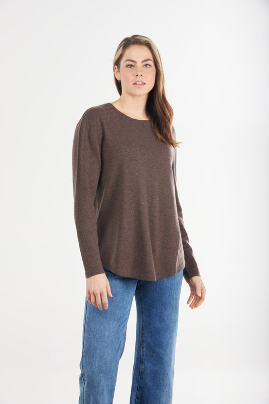 Crew Neck Pullover with Pleat