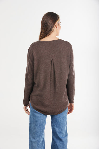 Crew Neck Pullover with Pleat