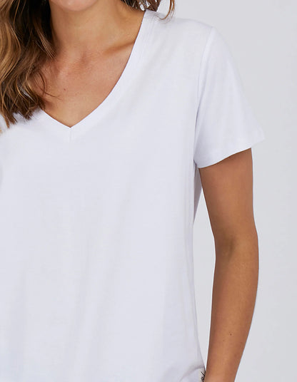 Fortune Vee S/S Tee - White