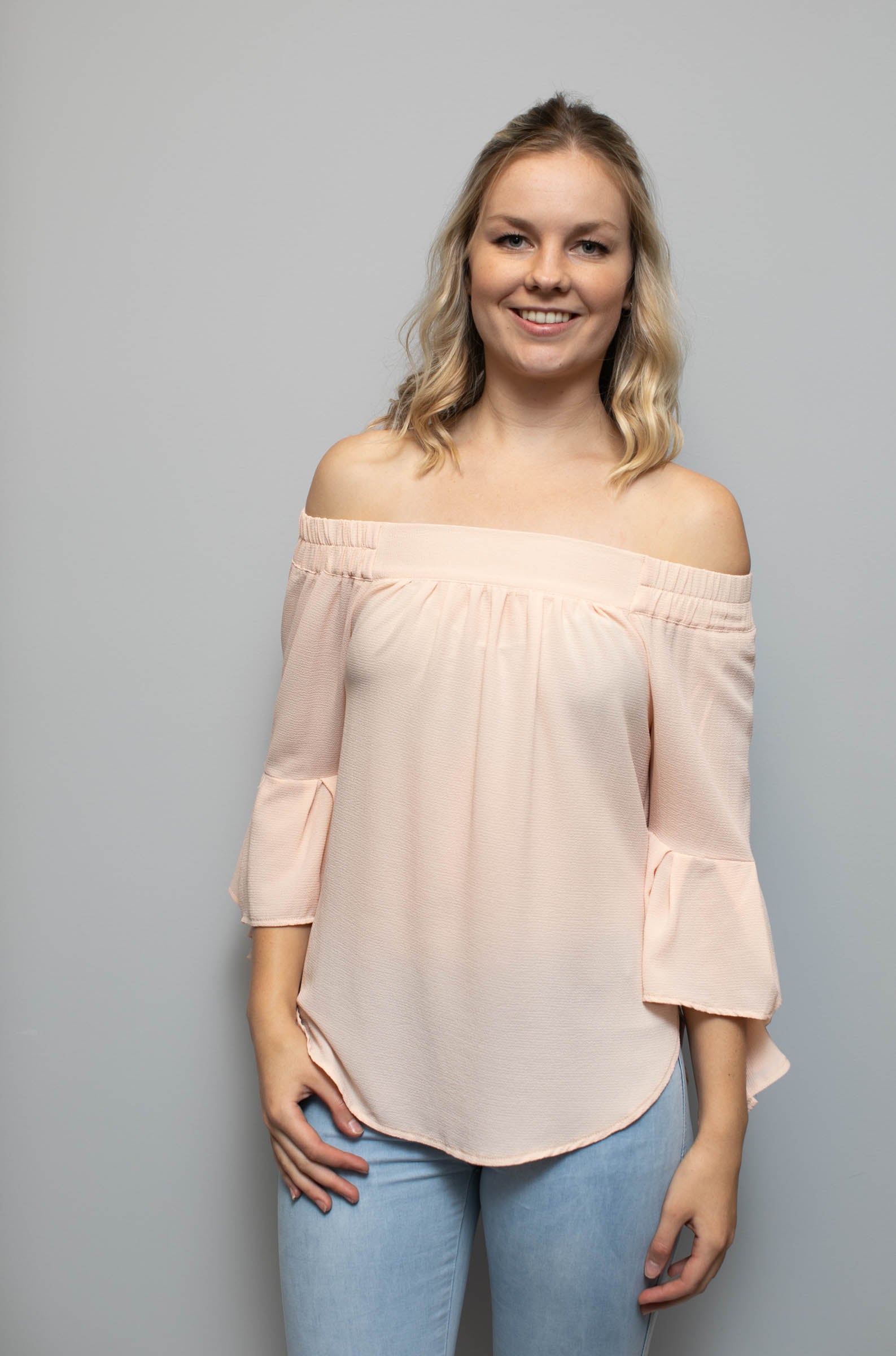 Off Shoulder Top Women Peach | Lyn Rose Boutique