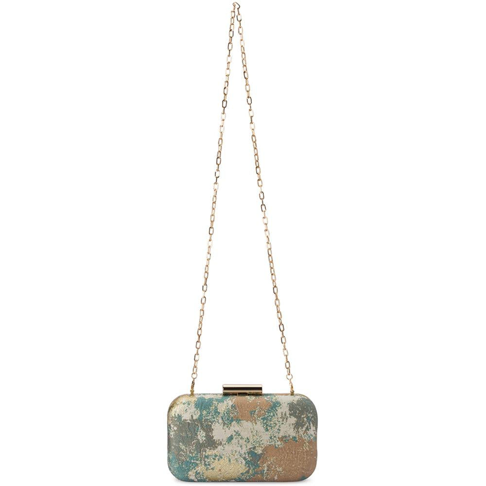 Florence Metallic Jaquard Clutch Mint | Lyn Rose Boutique