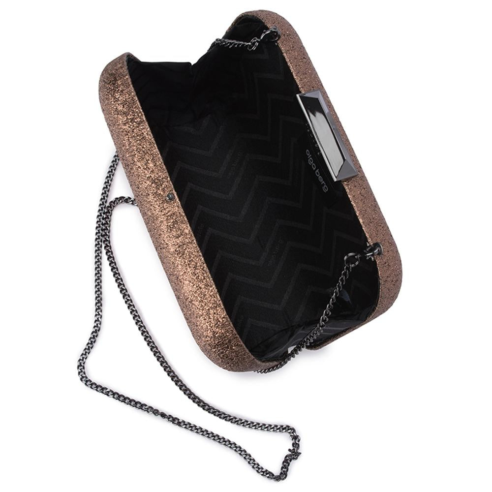 Lenny Metallic Textured Clutch Mushroom | Lyn Rose Boutique