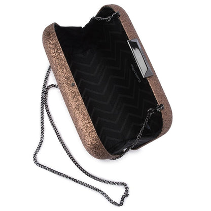 Lenny Metallic Textured Clutch Mushroom | Lyn Rose Boutique