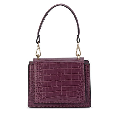 Molli Croc Embossed Burgundy | Lyn Rose Boutique