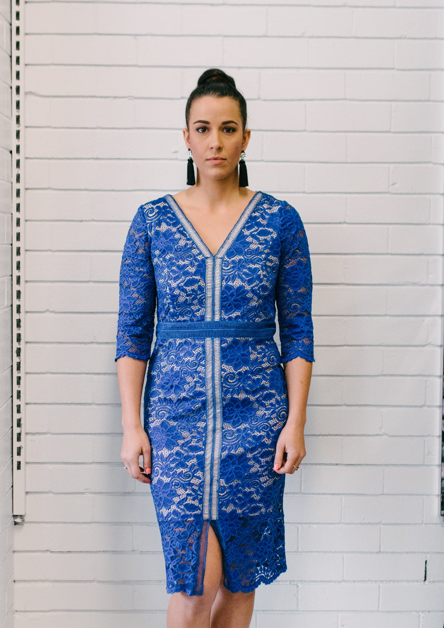 Melodie Lace Dress Royal Blue | Lyn Rose Boutique