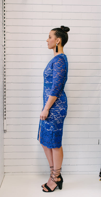Melodie Lace Dress Royal Blue | Lyn Rose Boutique