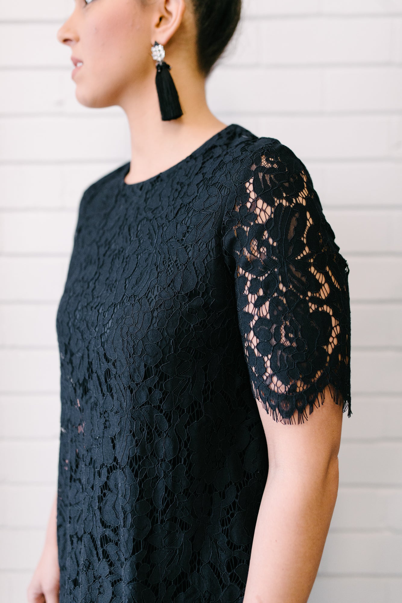 Penelope Lace Dress Women Navy | Lyn Rose Boutique