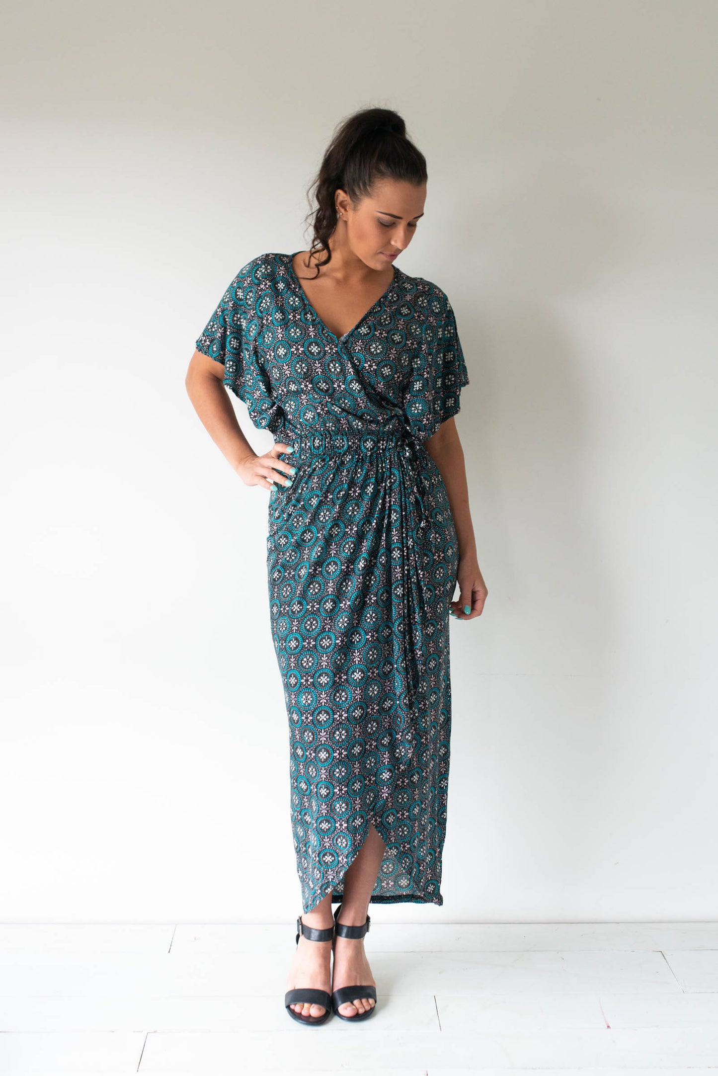 Tulip Wrap Dress/Batik Women | Lyn Rose Boutique
