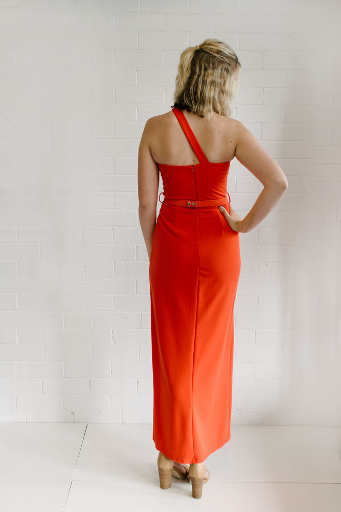 Orange Belted Dress Orange | Lyn Rose Boutique
