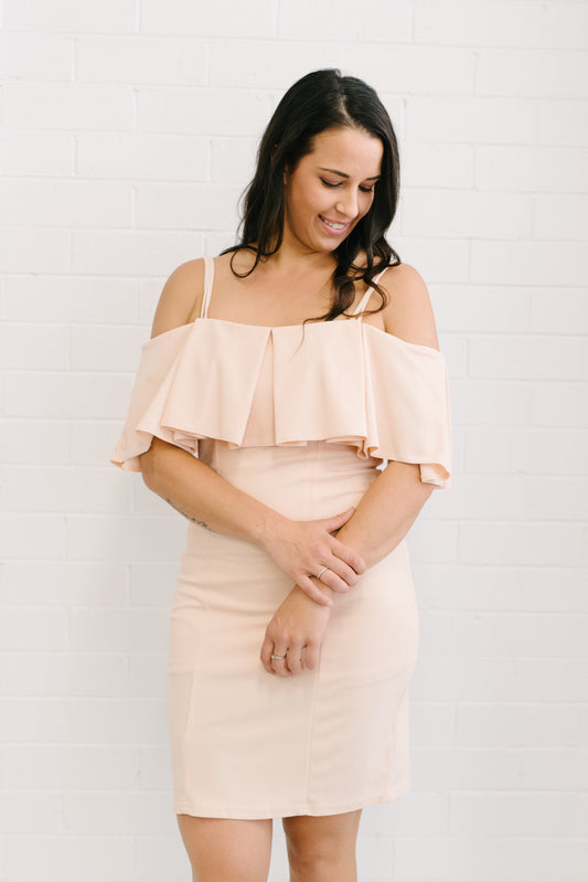 Penny Frill Dress Dusty Pink | Lyn Rose Boutique