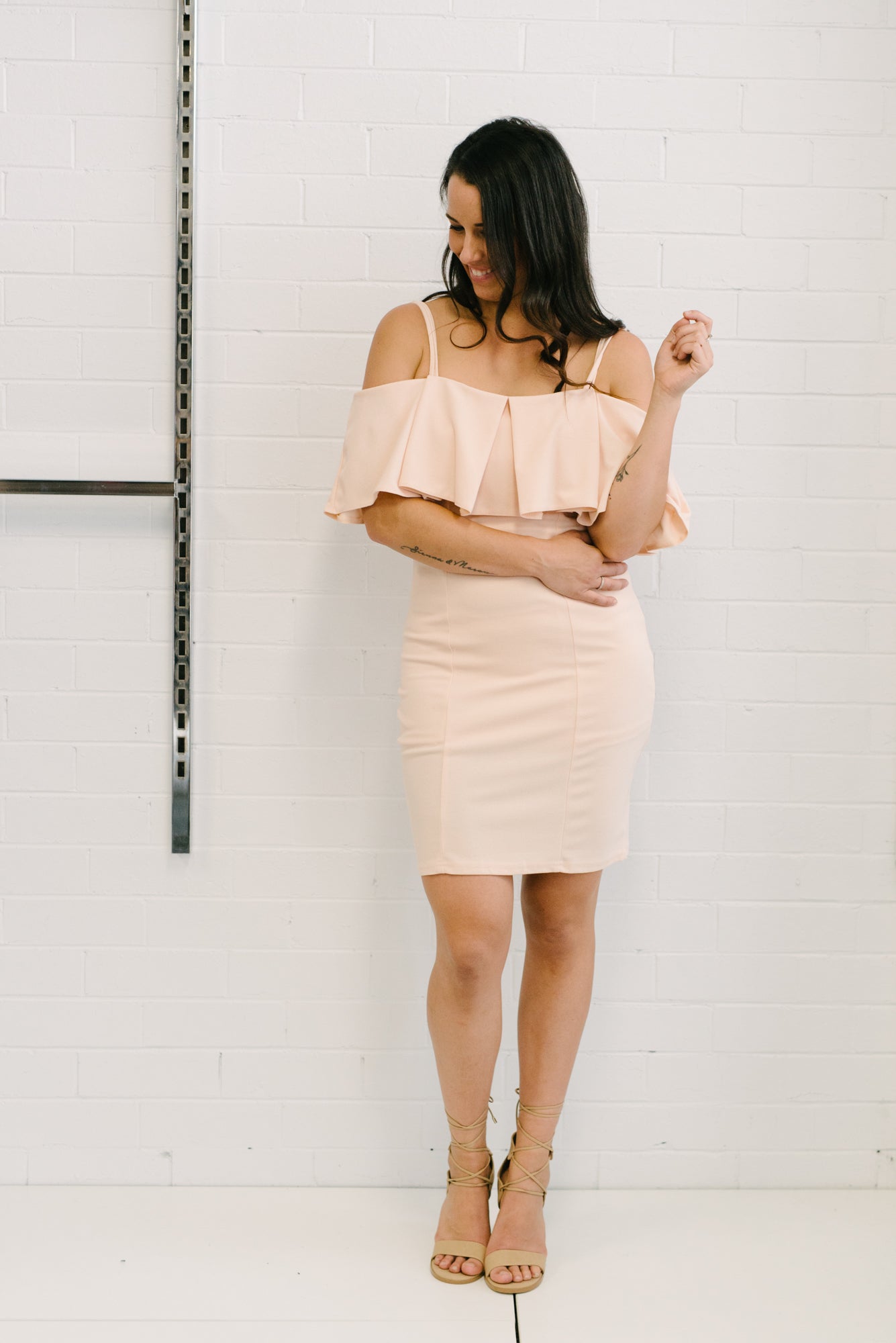 Penny Frill Dress Dusty Pink | Lyn Rose Boutique