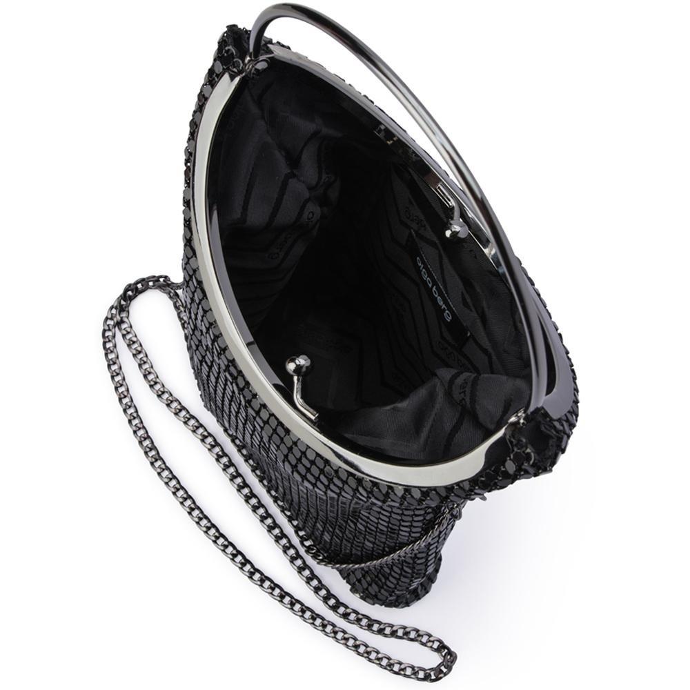 Gigi Mesh Circular Handle Bag - Black