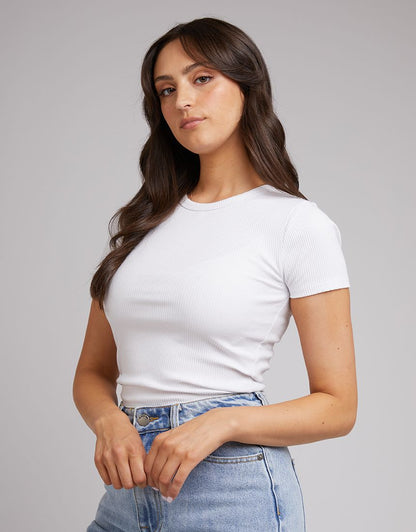 Eve Rib Baby Tee  - White