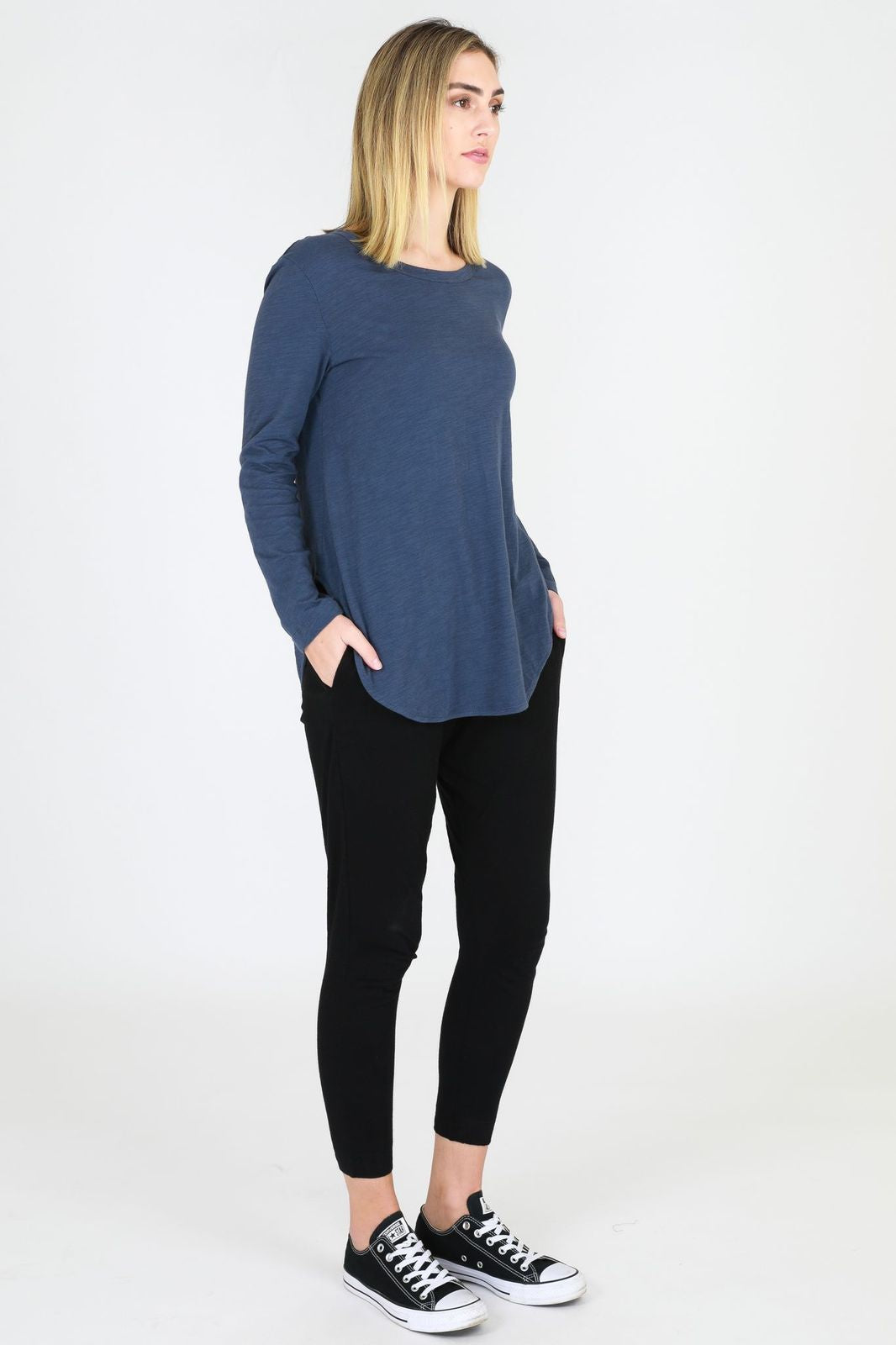 Scarlett Long sleeve Tee Women Indigo | Lyn Rose Boutique